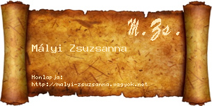 Mályi Zsuzsanna névjegykártya